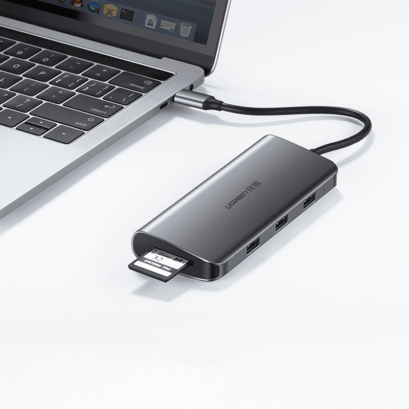 Bộ chuyển đổi USB -C to HDMi, VGA, LAN, + USB, 3.0 chính hãng Ugreen 40873