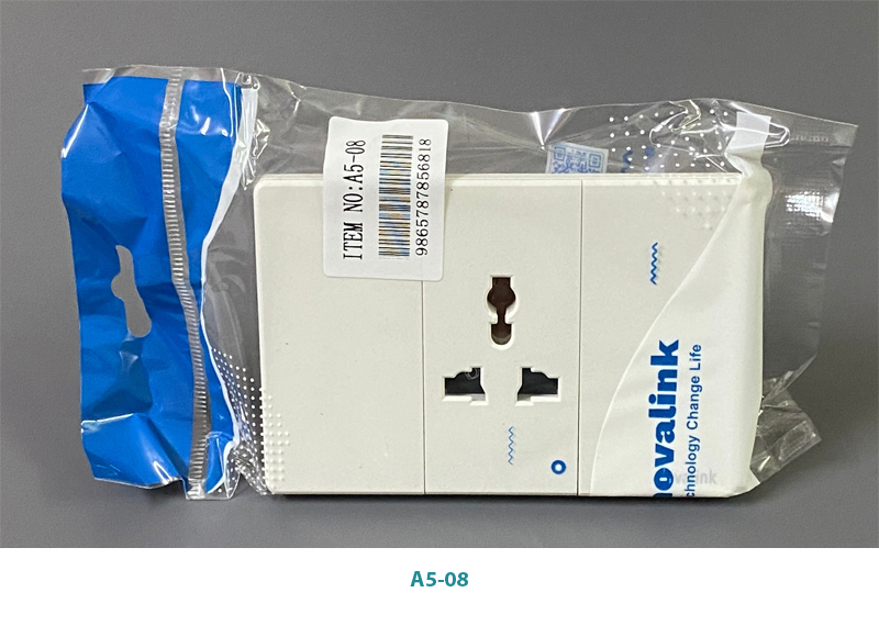 Mặt ổ cắm đơn 3 chấu đa năng novalink mã A5-08 công xuất 15A điện áp 220V-250V cao cấp