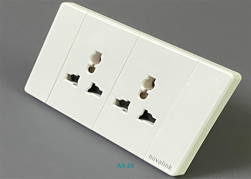 Bộ ổ điện âm sàn đôi 3 chấu đa năng novalink mã A5-20, 15A cao cấp