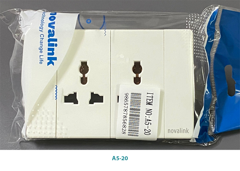 Bộ ổ điện âm sàn đôi 3 chấu đa năng novalink mã A5-20, 15A cao cấp