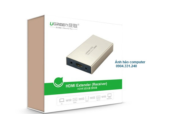 Bộ nhận HDMI extender 120m qua cáp mạng LAn UG-40283 chính hãng ugreen
