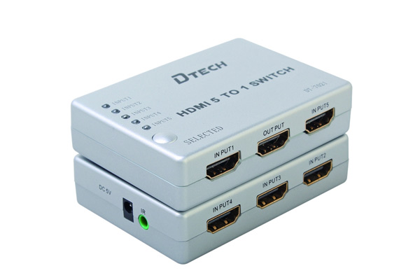 Switch HDMI 5 in 1 out của DTech DT7021