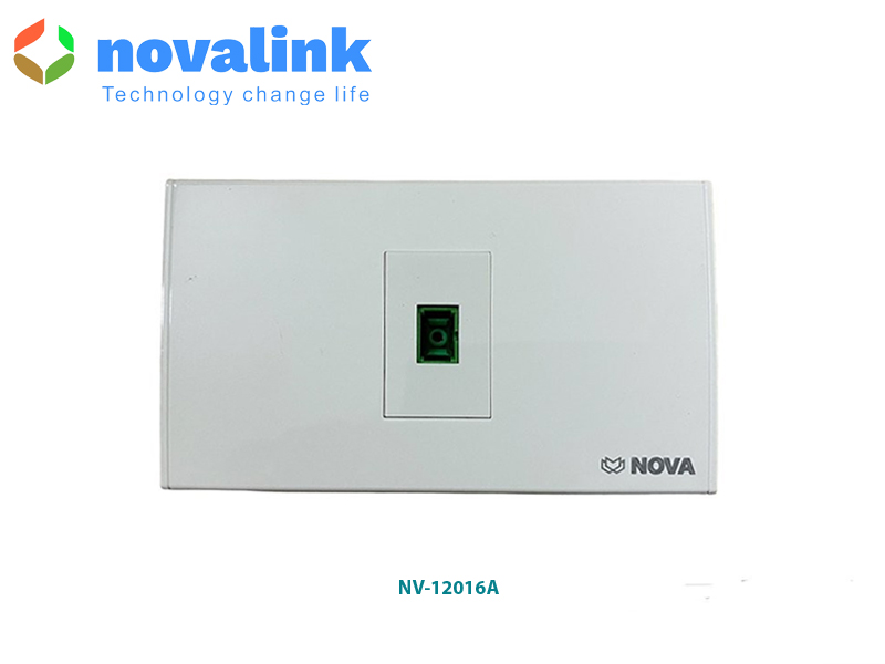 Hạt ổ cắm quang âm tường chuẩn SC/APC novalink mã NV-12016A