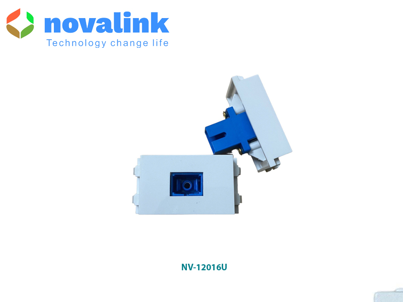Hạt ổ cắm quang âm tường chuẩn SC/UPC novalink mã NV-12016U
