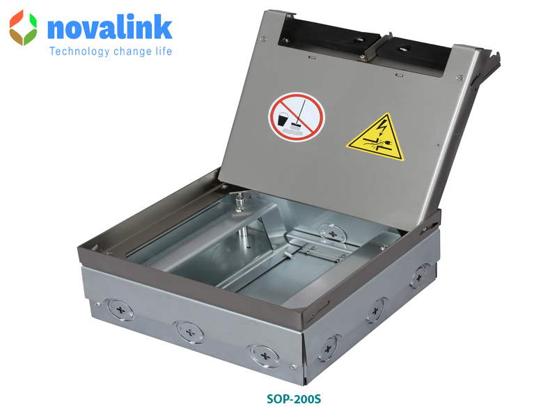 Hộp ổ điện âm sàn cao cấp novalink SOP-200S với 12 ổ cắm tùy chọn