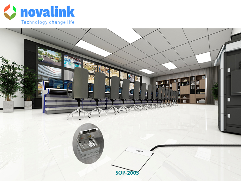 Hộp ổ điện âm sàn cao cấp novalink SOP-200S với 12 ổ cắm tùy chọn