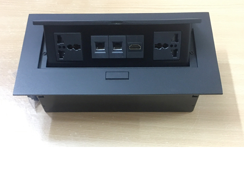 Hộp Ổ cắm âm bàn cao cấp STS-212SB mầu đen cao cấp chính hãng sinomaigo