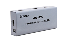 Bộ chia HDMI 4 cổng  Dtech DT7144 Hỗ trợ 2K, 4K