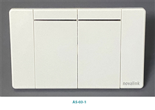 Bộ mặt 2 công tắc 2 chiều 10A  novalink  A5-03-1 chính hãng màu trắng loại siêu mỏng Ultral thin