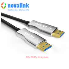 Cáp HDMI 2.0 sợi quang dài 30m hỗ trợ 2K, 4K 60Hz siêu nét chính hãng Novalink mã NV-32012
