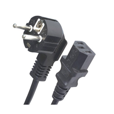 Dây nguồn 2 chân gấp 90 độ có tiếp mát chuẩn (schuko) tiết điện 3X1mm2