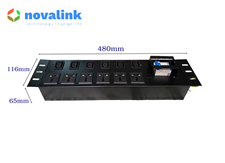Thanh nguồn PDU 6 ổ cắm C13 và 6 ổ cắm đa năng loại 2U chuẩn 19